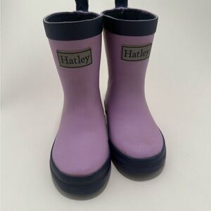 Hatley Lavender and Navy Kids Rain Boots size 5